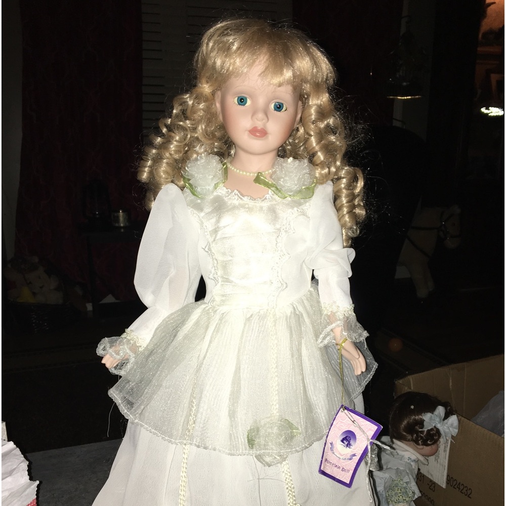 Very tall beautiful porcelain doll great condition great for collectors